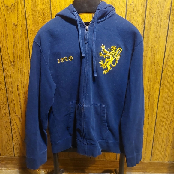 Ralph Lauren Other - Polo Ralph Lauren Vintage Hoodie Big Lion Crest #4 Patch Large Blue